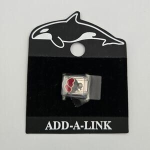 Double Heart Add-A-Link 9mm Stainless Steel Italian Charm Bracelet Link